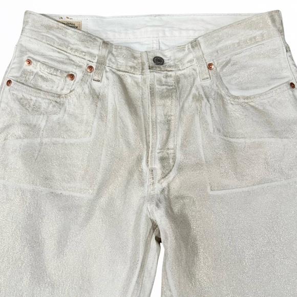 Levi’s Women Jeans Size 29 Coated 501 90s Premium Jeans in White Y2K NWOT - Picture 6 of 14